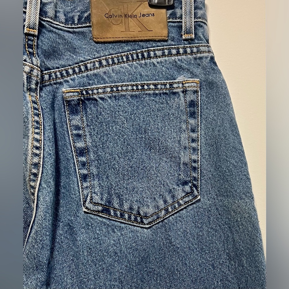 Rare Vintage 90s Calvin Klein Button Fly Easy Fit Sandblast Stone Wash Mom Jeans